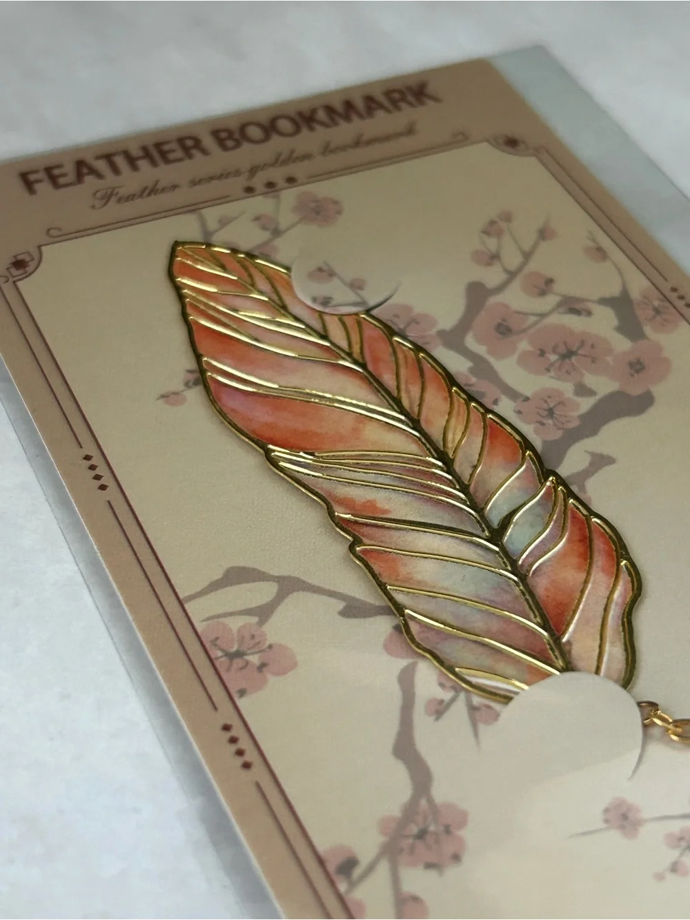 Feather Series Golden Metal Bookmark